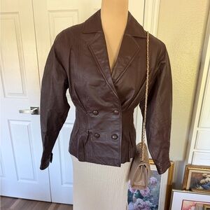 Vintage chocolate Brown Leather Jacket